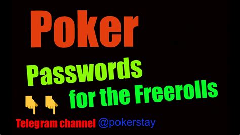 online poker freeroll passwords
